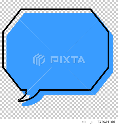 A simple speech bubble with misaligned lines, an octagon with corners A simple speech bubble with misaligned lines, an octagon with corners 131084166