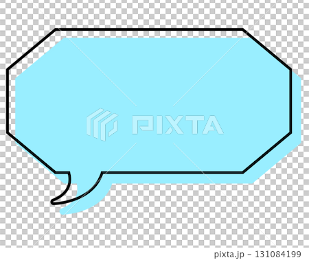 一個簡單的、錯位的長八邊形對話框 131084199