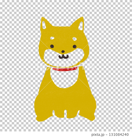 スタンプ風の正面を向いた柴犬のイラスト 131084240