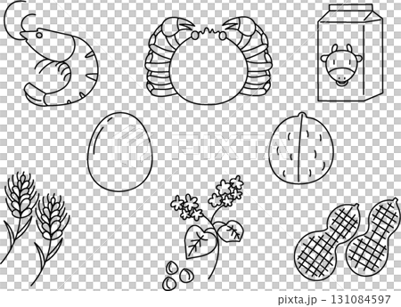 Food allergy labeling required 8 item icon set ② 131084597