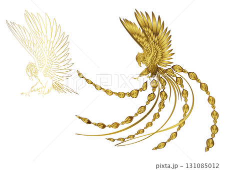 羽ばたく金の鳳凰 131085012