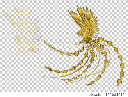 羽ばたく金の鳳凰 131085012