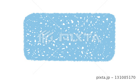Organic wavy rectangle frame in chalk with blue sketch texture. Scribble border as unique background for text and modern graphic art. Abstract element, suitable for cover, card, or invitation. 131085170