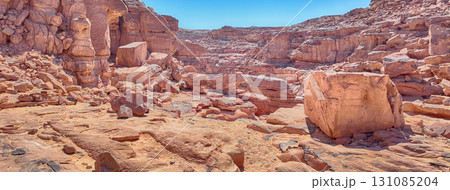 Scenic canyon landscape in the desert of South Sinai, Egypt 131085204