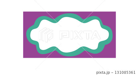 Groovy retro bubble frame with wavy outline and rectangle border design. Funky y2k background with bold shape, artistic edge, and graphic retro outline for stylish visual projects. 131085361