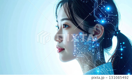 《AI画像》デジタルとの融合イメージ 131085492