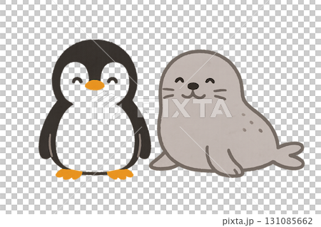 Penguin and seal illustration set 131085662