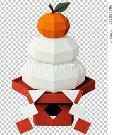 加賀美麻糬 3D 摺紙風格插圖 131085796