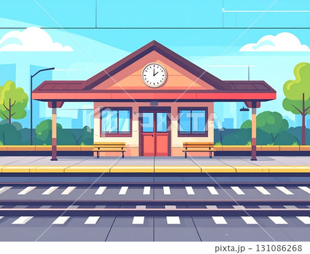 駅　シンプルなイラスト 131086268