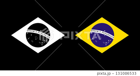 Two versions of the Brazilian flag. The Brazilian Flag Symbol of a Nation. 131086533