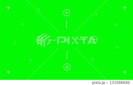 Tracking Markers Camera Focus Overlay VFX Motion Green Screen Background. Tracking Markers Camera Focus Overlay VFX Motion Green Screen Background. 131086680