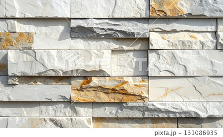 《AI画像》モダンでおしゃれな石材の外壁 131086935
