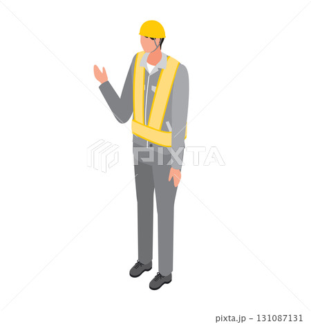 工事現場の作業員男性(イラスト) 工事現場の作業員男性(イラスト) 131087131