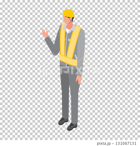 工事現場の作業員男性(イラスト) 工事現場の作業員男性(イラスト) 131087131