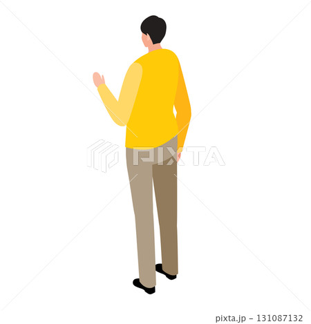 後ろ姿の男性アイソメトリックイラスト 131087132
