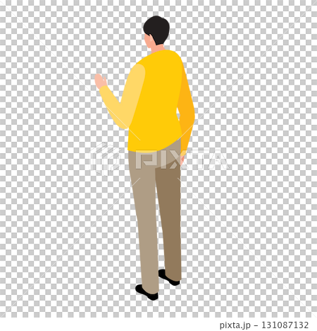 後ろ姿の男性アイソメトリックイラスト 131087132