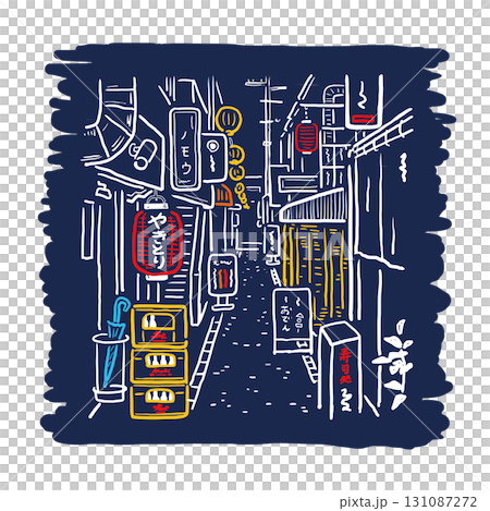 A cute back alley bar at night 131087272