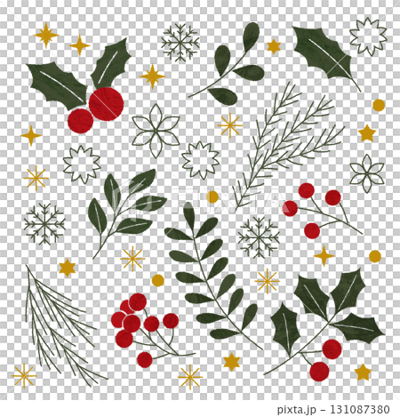 手描きシンプルなクリスマスモチーフ 131087380