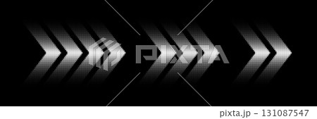 Halftone arrows, graphic pointers set, dynamic symbols with speed effect. Halftone arrows, graphic pointers set, dynamic symbols with speed effect. 131087547