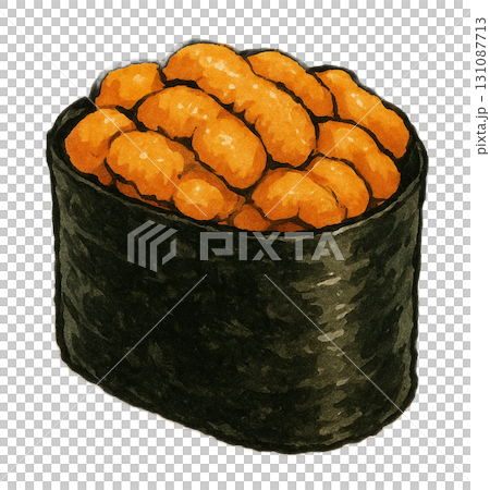 海膽軍艦壽司插圖（1個） 131087713