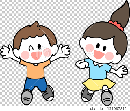 Illustration of children running 131087812