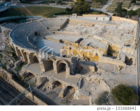 Aerial view of Tarragona amphitheater Aerial view of Tarragona amphitheater 131088641