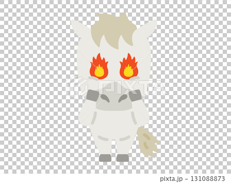 一匹目光炯炯、充滿幹勁的白馬人物插畫 | 馬年素材 一匹目光炯炯、充滿幹勁的白馬人物插畫 | 馬年素材 131088873