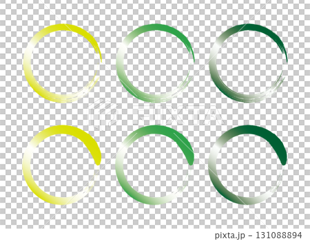 簡單發光筆觸圓圈插圖集（綠色） 131088894