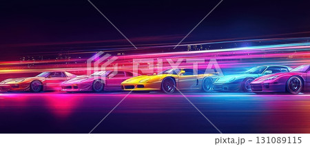 Surreal Car Show with Speeding Vehicles Surreal Car Show with Speeding Vehicles 131089115