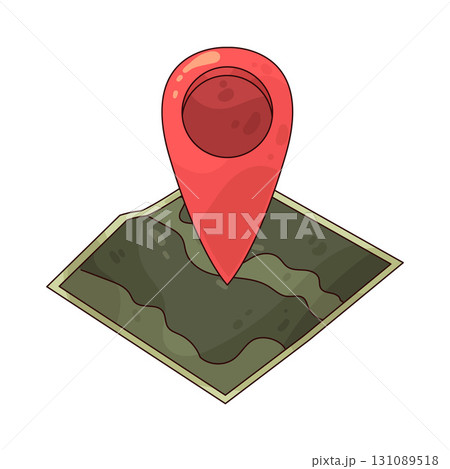 illustration of military map with marker illustration of military map with marker 131089518