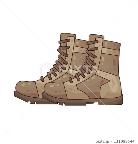 illustration of Combat boots illustration of Combat boots 131089544