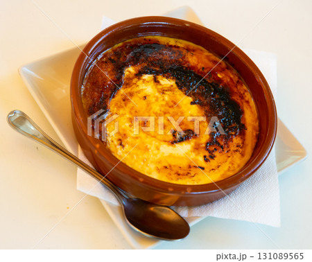Crema catalana - dessert of Catalonia. Spanish dish Crema catalana - dessert of Catalonia. Spanish dish 131089565