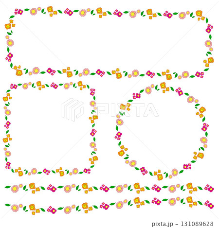The Flower Boarder line cartoon style for decor concept The Flower Boarder line cartoon style for decor concept 131089628