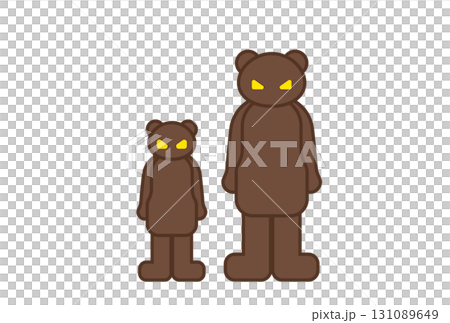 Illustration of angry bears and their cubs 131089649