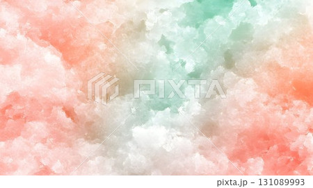Watercolor Blend of Coral and Mint Green, Softly Textured Abstra 131089993
