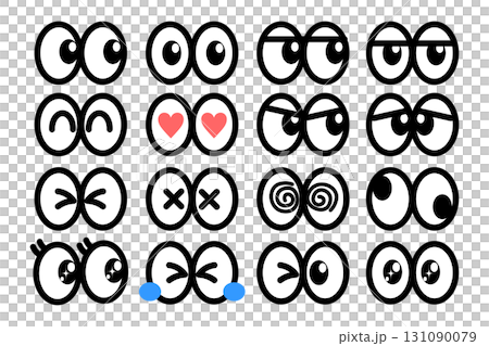 いろいろな感情の目のアイコンセット いろいろな感情の目のアイコンセット 131090079