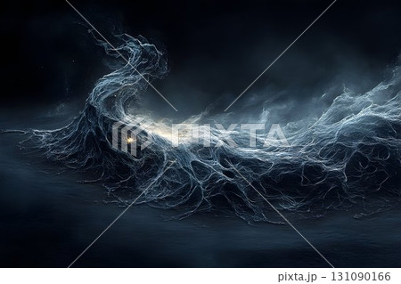 Abstract dark blue swirling texture background with glowing light 131090166