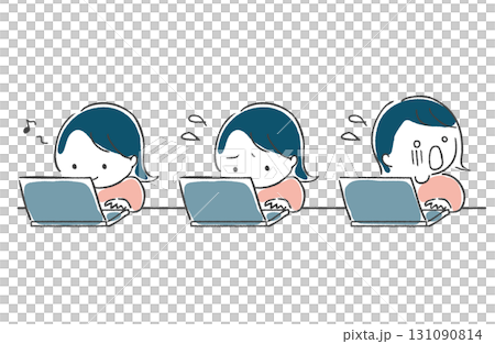 手繪女人做案頭工作 131090814