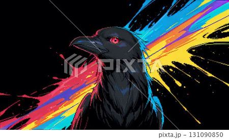 ダークなイメージのカラスのドット絵 ダークなイメージのカラスのドット絵 131090850