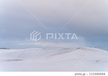 鳥取県 雪が降った後の鳥取砂丘 鳥取県 雪が降った後の鳥取砂丘 131090884