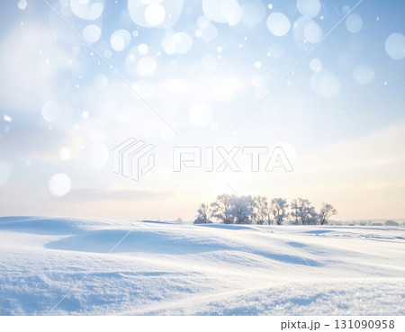 青空と白銀の雪原が広がる冬の絶景 131090958