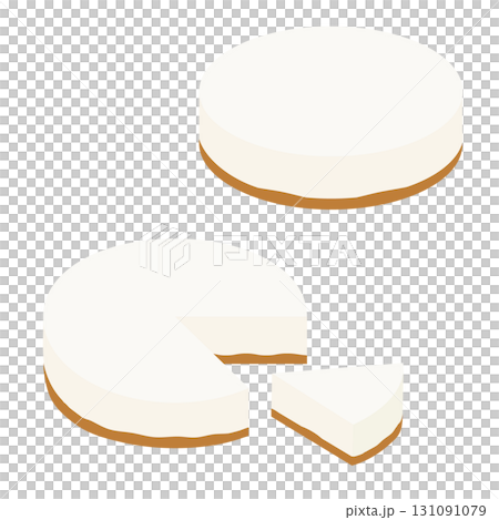 シンプルなレアチーズケーキのイラストセット 131091079