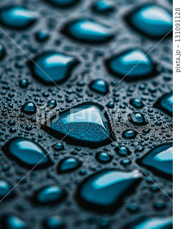 Abstract Close-Up of Water Drops on a Frosted Surface with Unique Texture and Design Abstract Close-Up of Water Drops on a Frosted Surface with Unique Texture and Design 131091128