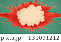 Explosive Comic Style Background with Red Splashes and Blank Center for Design Needs 131091212