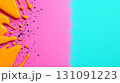 Colorful Comic Style Splash Pattern with Bright Orange and Bold Black Elements 131091223