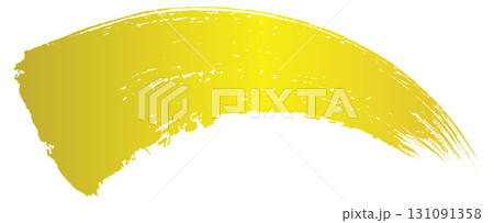 手書き筆タッチの扇形フレーム/金 131091358