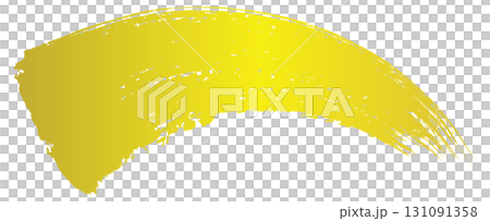 手書き筆タッチの扇形フレーム/金 131091358