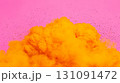 Vibrant Orange Burst Against Pink Background in Layered Comic Style Design 131091472