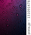 Abstract Water Droplets on Foggy Surface with Vibrant Color Gradient Background 131091478
