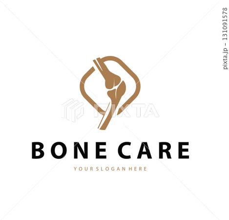 Bone logo design, bone health care with simple silhouette, modern icon symbol illustration concept and template for brand and poster 131091578